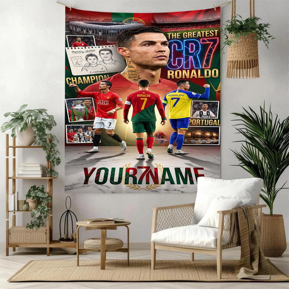 Mbappe Custom Your Name Wall Decor Tapestry Art For Pet Memorial Birthdaywedding Party Backdrop Family Gift