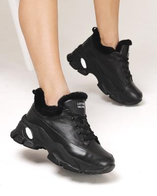 Кроссовки зимние 416131 36 черные кожа