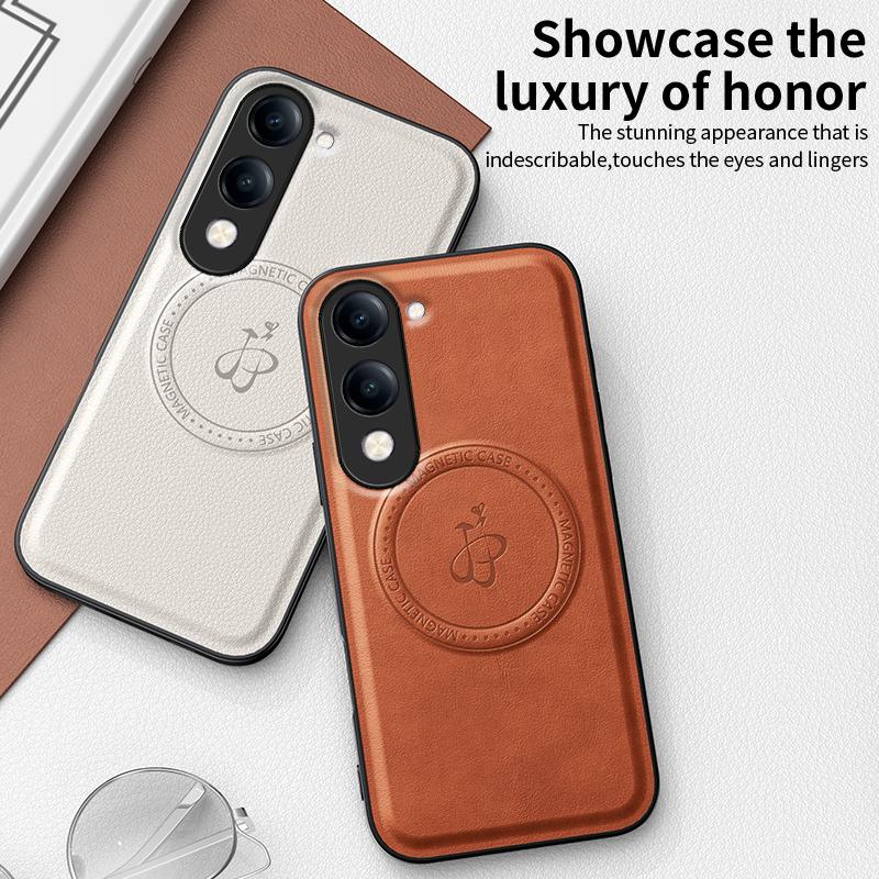 Магнитный чехол с беспроводной зарядкой для Vivo Y04 Y29 4G Y39 Y29S 5G Защитная крышка из ПУ кожи с жесткой задней панелью Coque