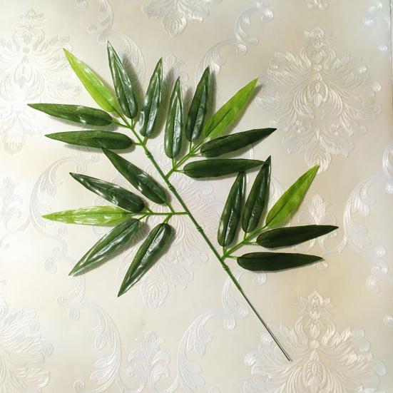 10 шт./компл., искусственный бамбуковый лист, реалистичный внешний вид, освежающий пластик, яркий цвет, имитация зеленых растений для украшения дома