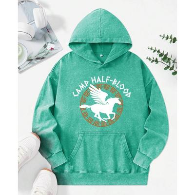 Толстовка с капюшоном с принтом крылатой лошади, женский хип-хоп пуловер, креативность, хлопок, уличная одежда, свободные женские толстовки