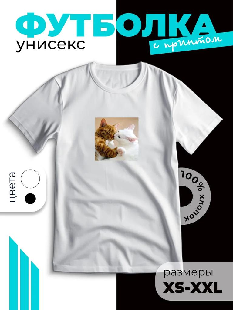 Футболка с принтом кошачьих мемов