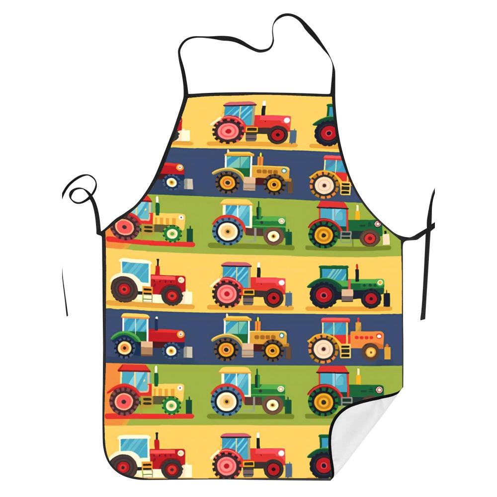 1pc Tractor Pattern Creative Design Kitchen Apron