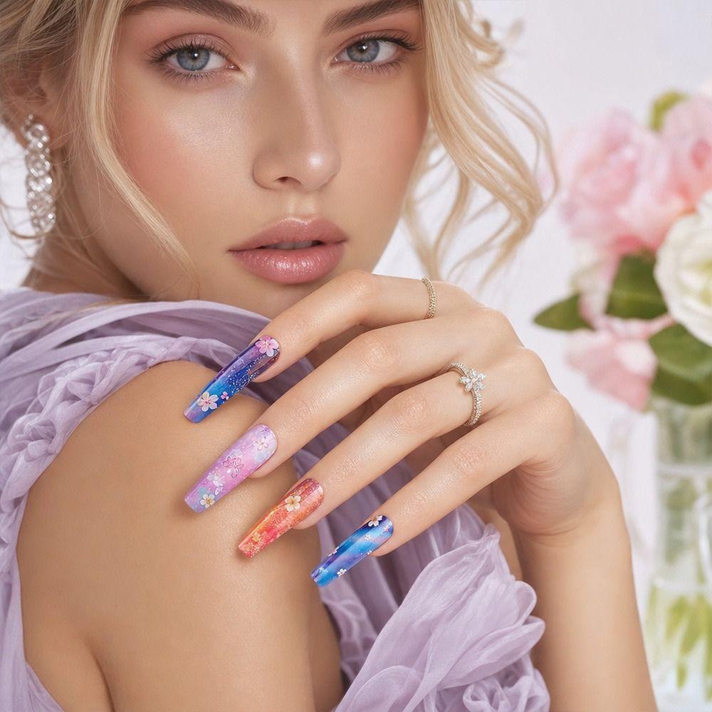 Flower Nail Foils The Starry Sky Nail Art Stickers Fashion Nail Stickers Nail Decoration