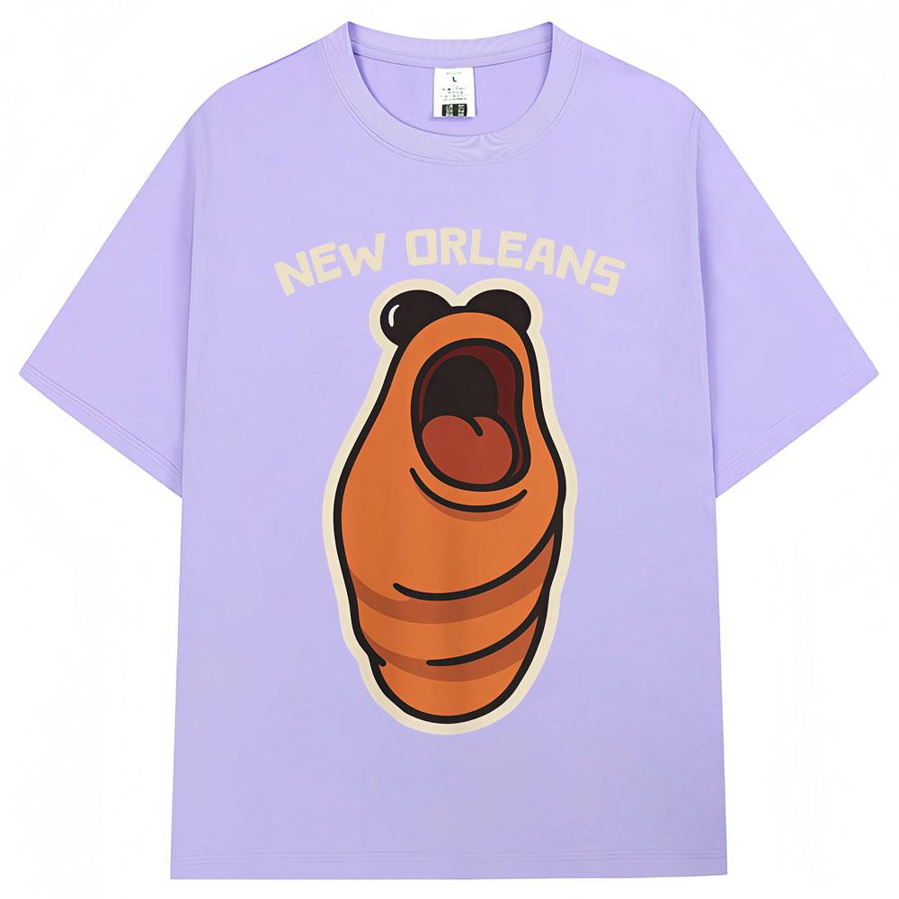 Funny Marcus The Worm New Orleans Meme Tshirt Men Women Humor Popular Short Sleeve Oversized Cotton Casual T Shirts Streetwear
