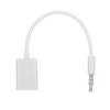 3.5mm Male Car AUX Audio Jack To USB 2.0 Female Adapter Converter Cord OTG Cable (White)
