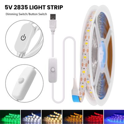 Светодиодная лента 5V USB SMD2835 с диммером, сенсорным переключателем, для подсветки кухни, телевизора, IP65 водонепроницаемая, гибкая светодиодная лента, лента, подсветка под шкаф