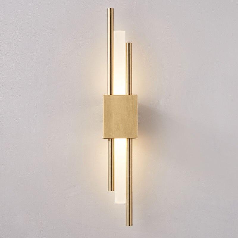 Полностью медный прикроватный настенный светильник для спальни, простой постмодернистский настенный светильник для гостиной, прохода, роскошный стиль, настенный светильник