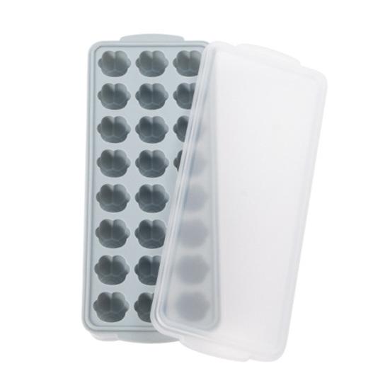 Ice Grid Mould Heart-shaped Ice Lattice Mold with Lid Stackable Easy To Remove Food Grade Silicone Tray Ice Cube Maker