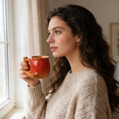 Кружка для кофе Керамическая кружка в форме кофейника с эргономичной ручкой Широкое горлышко Безопасна для посудомоечной машины и микроволновой печи Кофейная кружка