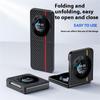 For TECNO Phantom V Flip Case Carbon Fiber Texture Leather+PC Anti-Drop Folding Phone Cover