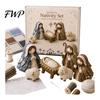 Festive Fabric Crafting Supplies Nativity Scene Patchwork DIY Kit, Sewing Handmade Art Project Religious Quilted Craft Set for Home Christmas
