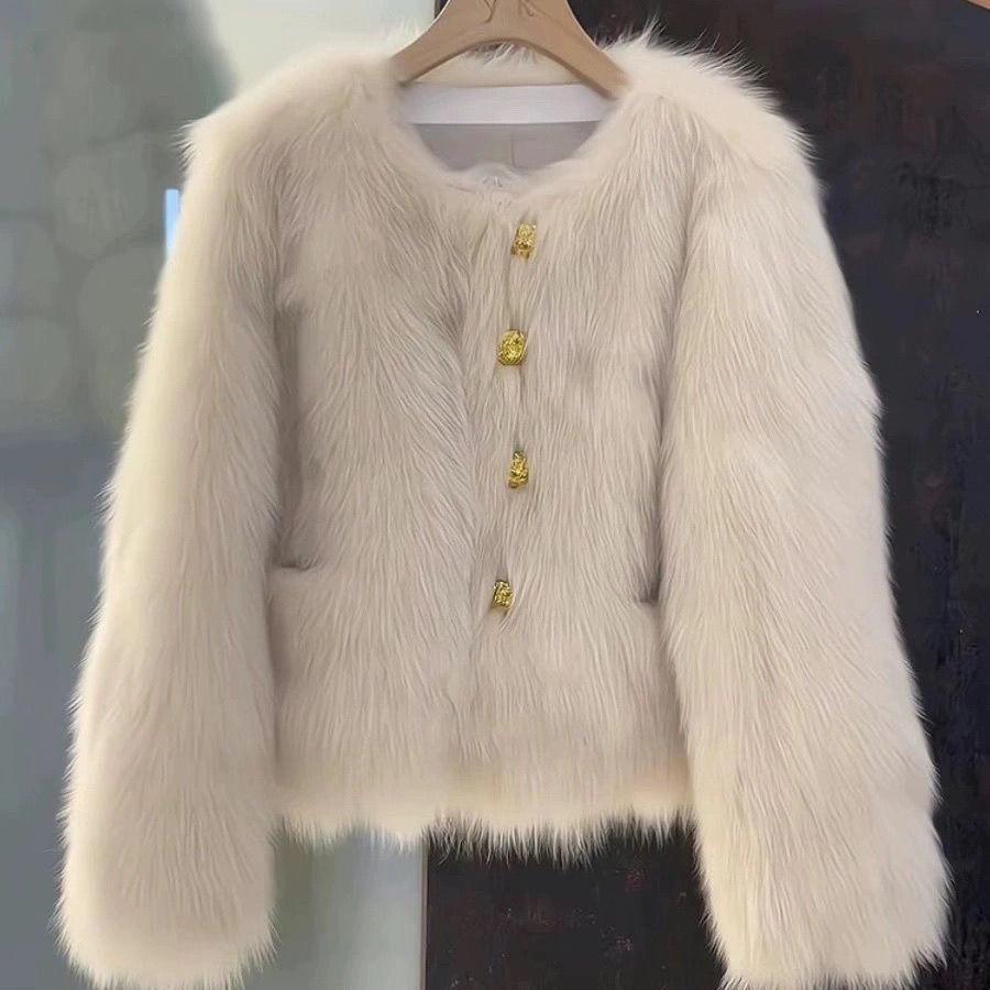 Женская короткая куртка из искусственного лисьего меха, новая осенне-зимняя, утолщенная, с темпераментным плюшевым верхом