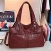 New Fashion European and American Retro Tote Bag Casual One-shoulder Crossbody Bag Large Capacity Solid Color Commuting Bag