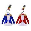 Kids Ringmaster Costume Set for Girls Long Sleeve Tassel Shoulder Tutu Leotard Dress with Top Hat Headband for Halloween