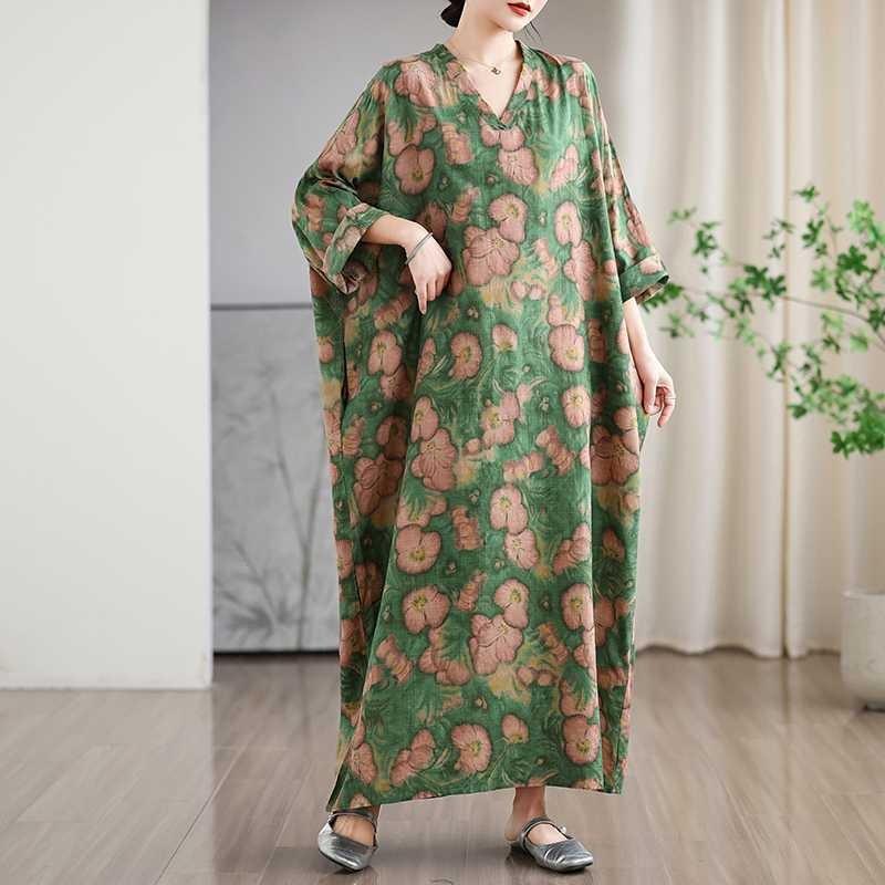 Новые винтажные платья с цветочным принтом в стиле «отпуск» и V-образным вырезом