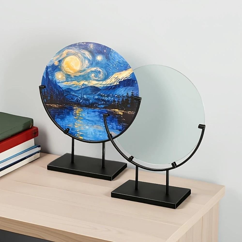 Iron Metal Easel Stands with Base Platter Photo Stands Storage Shelf  Picture Platter Photo