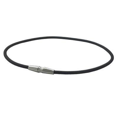 Ожерелье из титана для взрослых RAKUWA Neck X50 AG с насечкой, 50 см, аква-золото x аква-титан X50, пропитанная специальная модель ''Унисекс, черный/черный