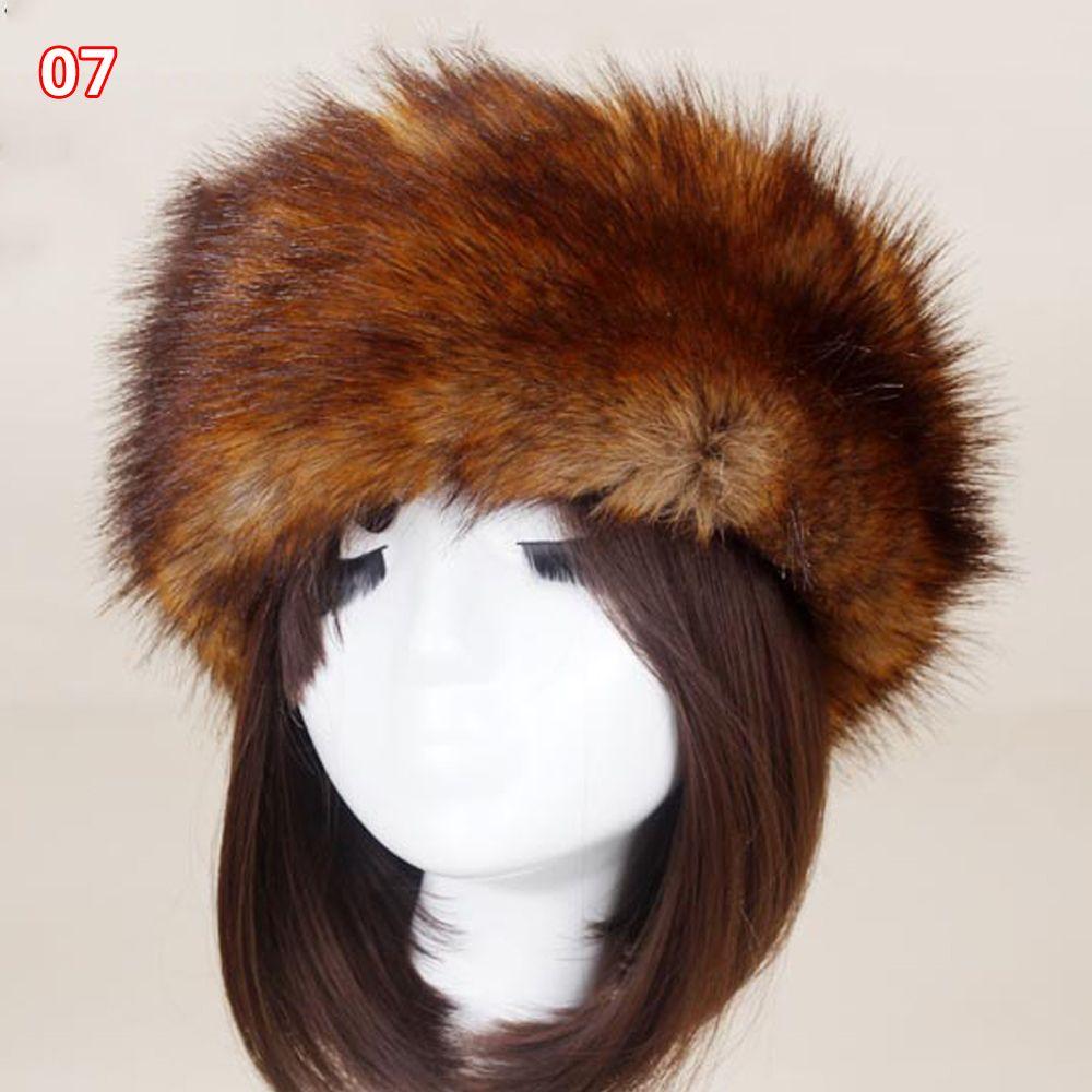 Outdoor Earwarmer Winter Thick Fluffy Faux Fur Women Russian Cap Headband Hat