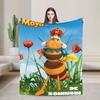 Супер Мягкое Одеяло-Плед с Пчелкой Майей и Цветами Мультяшное Премиум Фланелевый Флис Легкое Постельное Одеяло Пушистое Плюшевое Одеяло
