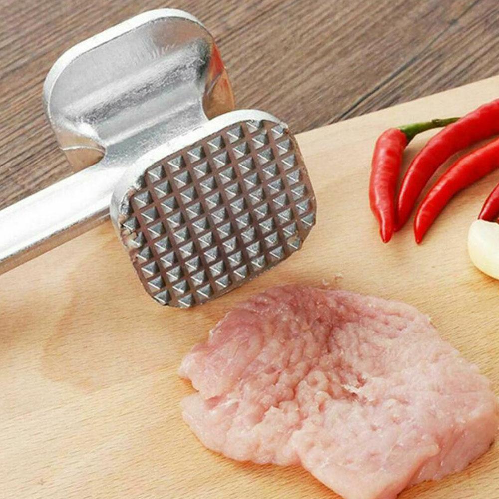 Тендерайзер для мяса, молоток 19 см, бытовой алюминиевый сплав, металлический молоток для стейка, кухонный инструмент, сверхмощный, прочный, двусторонний тендерайзер