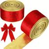 Christmas Ribbon Solid Color Polyester Craft Ribbon for Gift Wrapping Bows 5-Yard Holiday Decor DIY Projects Supplies