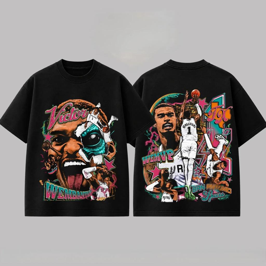 Wembanyama 'The Alien' T-Shirt Oversized Y2k Men Women Cotton Short Sleeved Streetwear Harajuku Female Male Clothing