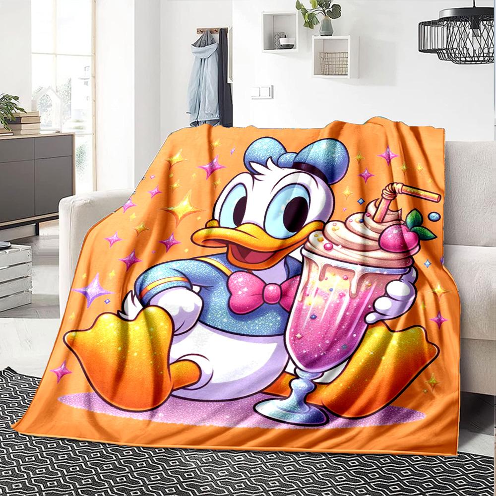 Daisy Duck'S Sweet Treat Flannel Blanket Super Soft Warm Cozy Blanket For Sofa Bed Office Travel Allseason Home Decor Gift