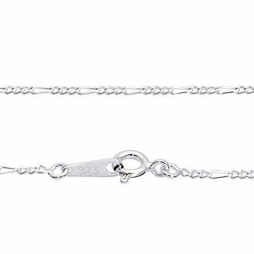 Серебряная цепочка Figaro Sears, двойной срез, ширина 1,3 мм, длина 45 см, sfg40-45