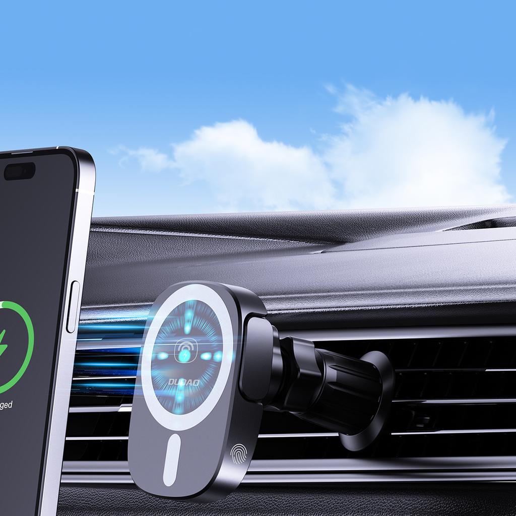 Dudao FW11 Car Mount & 15W Wireless Charger for Air Vents/Dashboard - Black