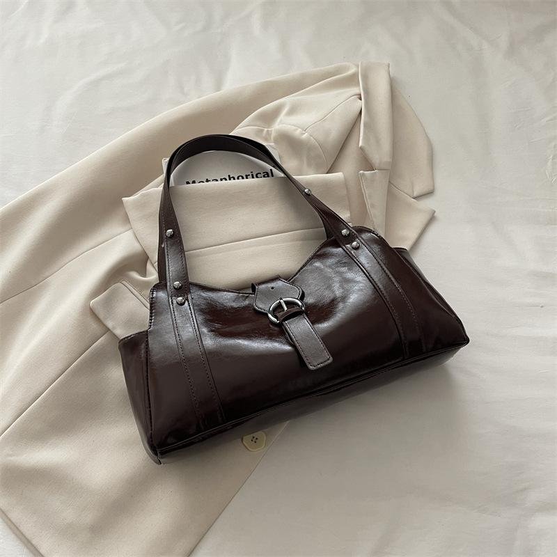 Korean Style Retro Underarm Tote Bag Versatile Commute Shoulder Bag
