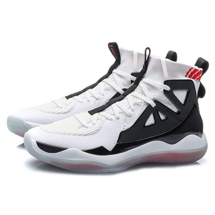 Li-Ning Удобные спортивные амортизирующие нескользящие износостойкие высокие баскетбольные кроссовки мужские кроссовки черные белые ABAP055-1