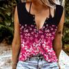 Women Tanks Sexy V Neck Sleeveless Summer Tops Vest 3D Cute Little Flower Print Cool Lightweight Tops