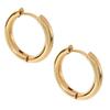 [SCIOLTO] Earrings Hoop Earrings Ring Earrings [18G Set of 2 Both Ears] Stainless Earrings That Don't Need Catches Permanent Earrings (Gold Inner