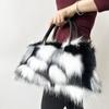 Новая плюшевая сумка-тоут Осень/Зима - Женская модная сумка через плечо из искусственного меха