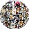 50 Gothic Weird Cat Doodle Stickers Decorate Guitar Notebook Suitcase DIY Waterproof Stickers