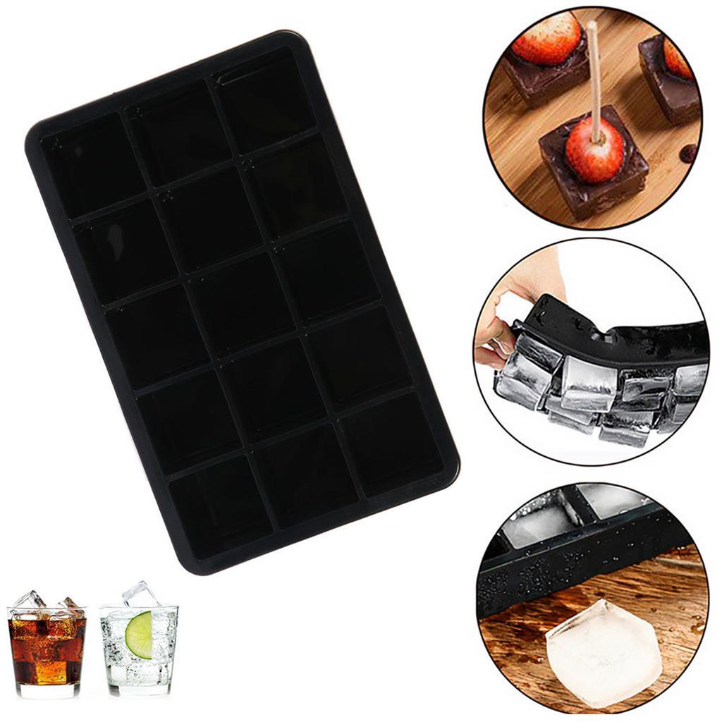 Silicone Ice Tray 15 Even Household Square Ice =Mold Easy Release Creative DIY Silicone Ice Box