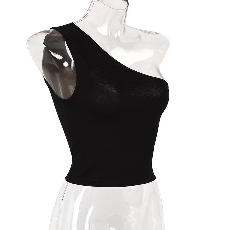 Женские спортивные майки, сексуальные укороченные топы, жилет, повседневная женская летняя одежда на одно плечо, топы, эластичные топы для фитнеса