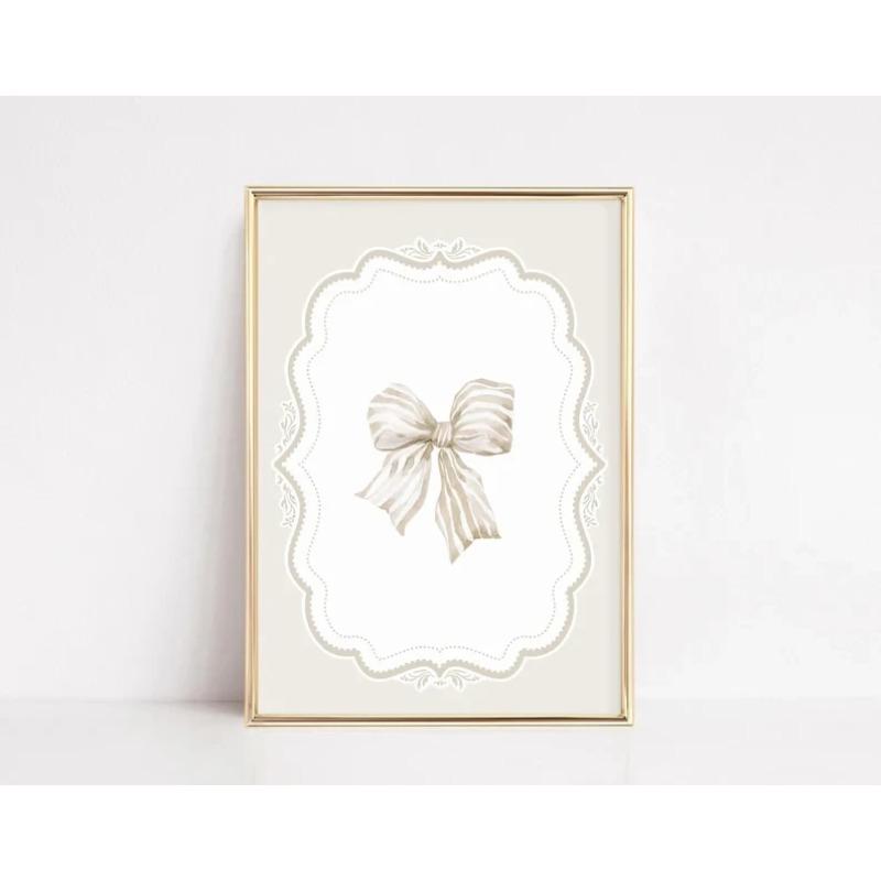Modern Minimalist Coquette Bow Wall Art Poster Trendy Fashion Aesthetic Girl Poster Dorm Room Bedroom Living Room Home Decor