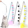 Акриловый контрастный плюшевый мячик-колокольчик перо дразнилка и тренажер для кошек палочка для кошек товары для животных забавные игрушки для кошек палочка для кошек игрушки для домашних кошек