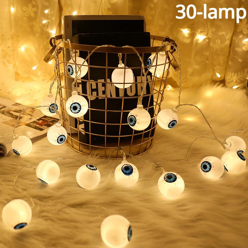 20/40 светодиодных украшений для Хэллоуина, гирлянды для глаз, декоративные промежутки для дома, вспышка на батарейках, в помещении, на открытом воздухе, Хэллоуин