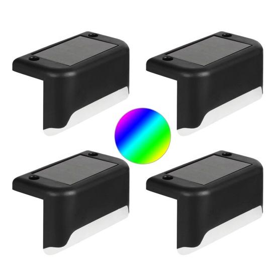 4 шт., светодиодный светильник на солнечной энергии, лестничный светильник, уличный садовый забор, пейзажный настенный светильник