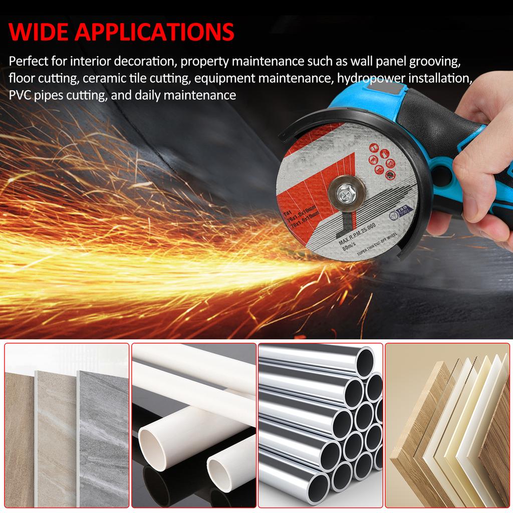 Беспроводная угловая шлифовальная машина, электрический шлифовальный инструмент, 7000 об/мин, мини-шлифовальная машина с аккумулятором 16,8 В, 2000 мАч, 1 шт.