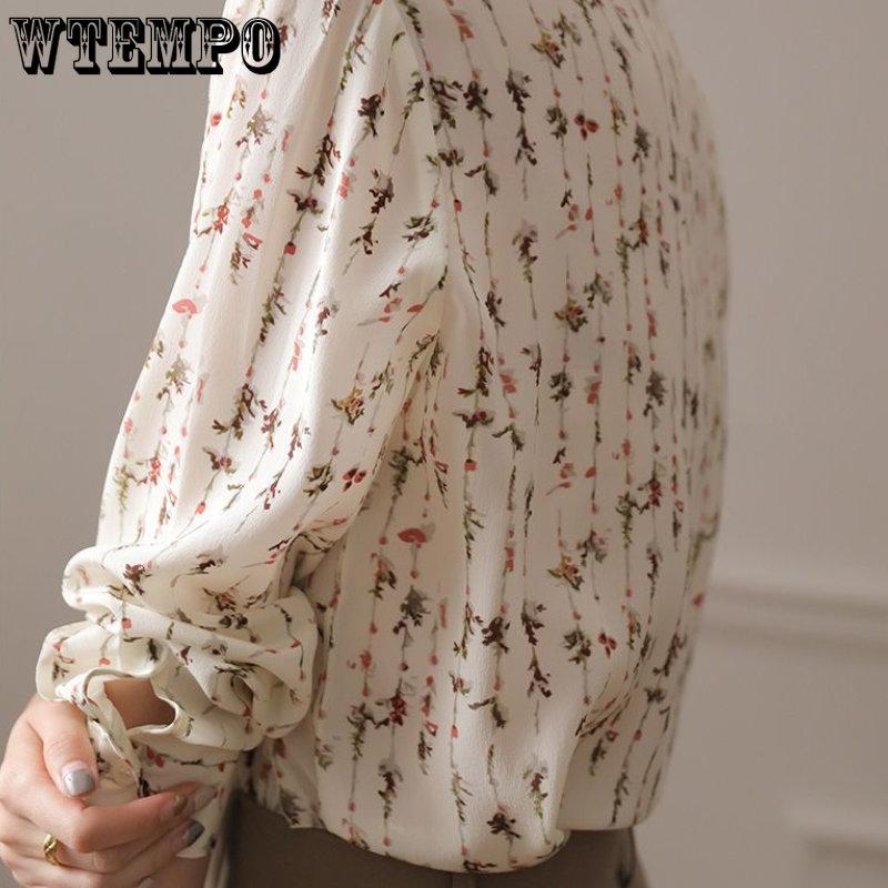 Весенне-осенняя женская рубашка с длинным рукавом, женская темпераментная свободная рубашка, универсальный шифоновый топ в иностранном стиле