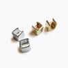 (1 pair)P0891W S925 Silver Square Wide Silver Earrings