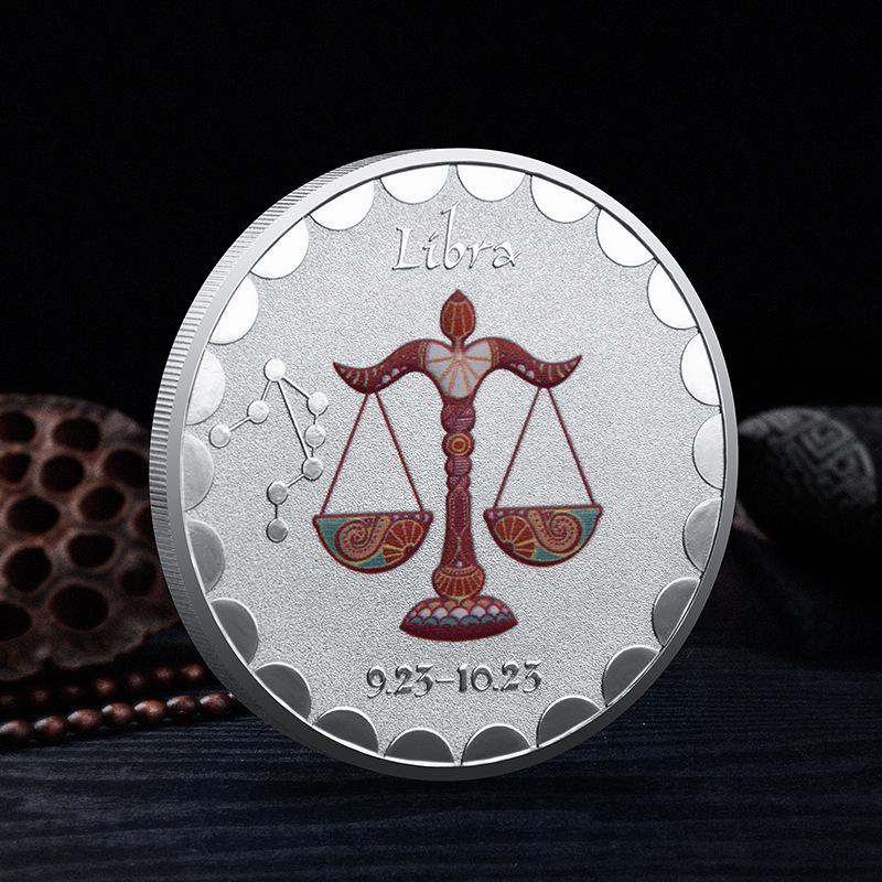Памятные монеты Двенадцати Созвездий, Европейские и Американские, Боги Солнца и Луны, Счастливые, Красочные, Для Любителей Созвездий, Коллекционные Серебряные Монеты