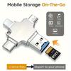 4 In 1 Memory Micro SD Card Reader For IPhone/IPad/Android PC Camera Type-C Portable Reader
