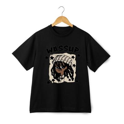 Футболка с графикой Wassup Starry Girl - Уличная одежда в стиле скетч, унисекс