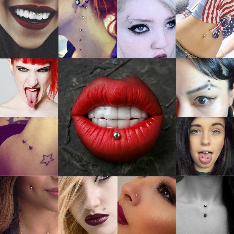 Ювелирные изделия для пирсинга, комплект для пирсинга, комплект для пирсинга из нержавеющей стали, язык, козелок, хрящ, кольцо для бровей, кольцо в носу, пирсинг для губ, украшения для тела