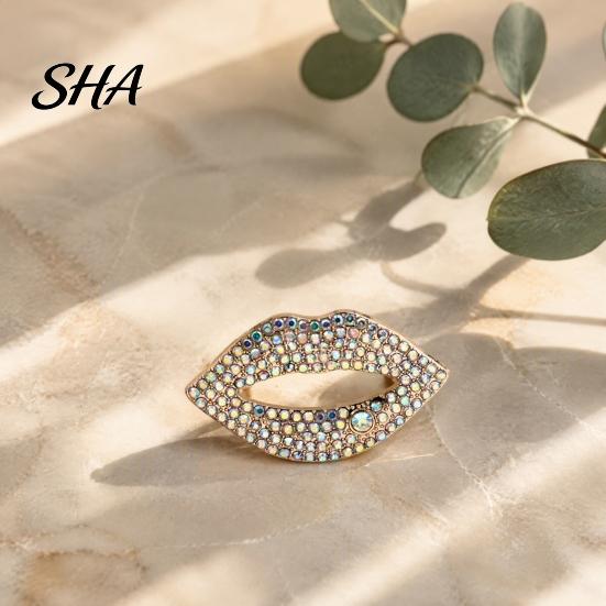 Decorative Jewelry Sexy Rhinestone Lip Brooch for Women, Red Shape Lapel Women Pins Pin, Clothing Accessory Suits Coats Scarves Shawls Bags